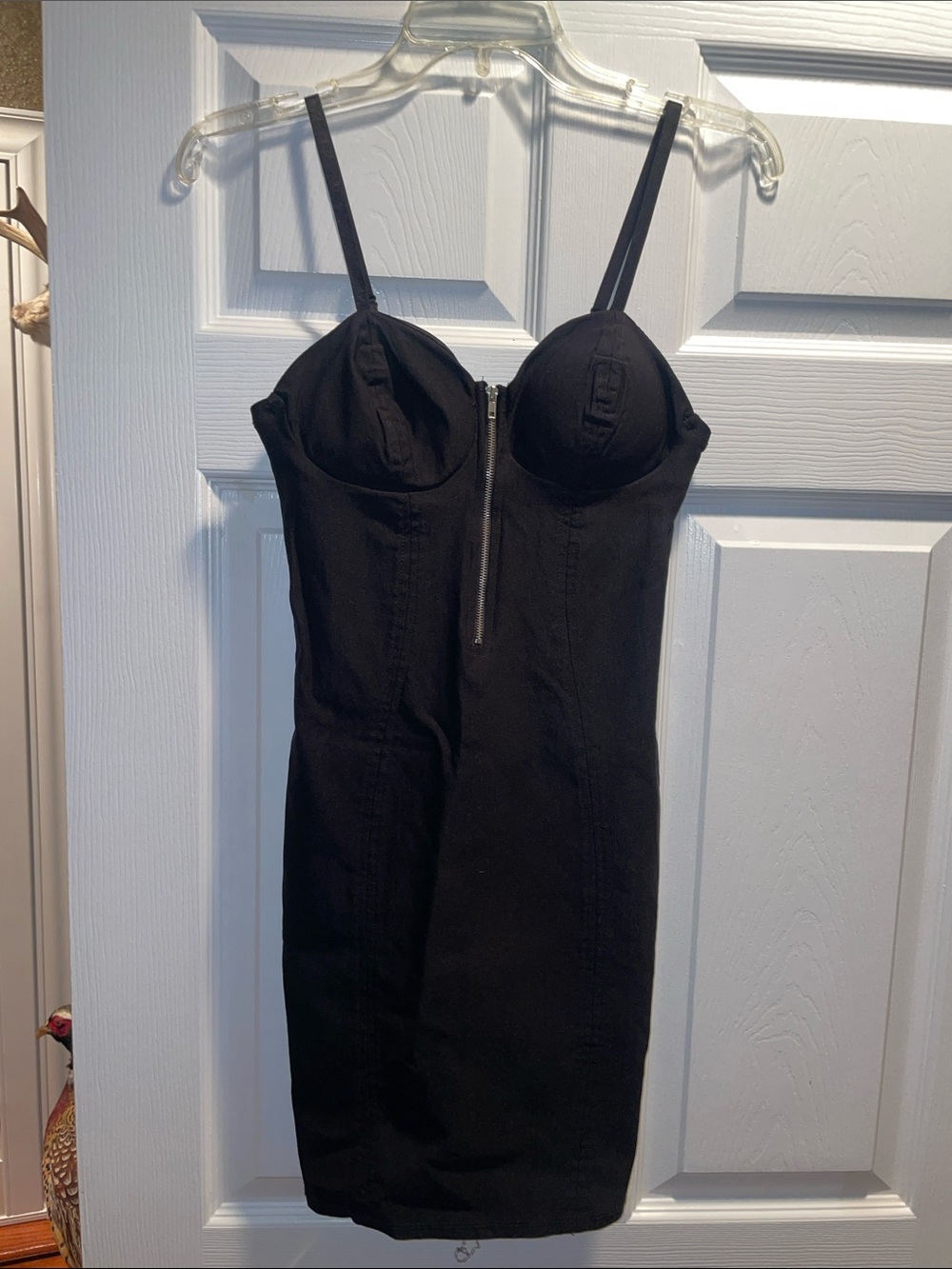 Fashion Nova Black Bustier Mini Dress with Front Zip